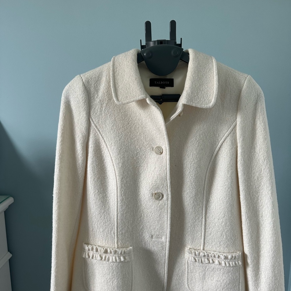 Winter white wool blazer by Talbots size 10